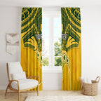 Custom Australia Matildas Window Curtain Polynesian Mix Gold Marble
