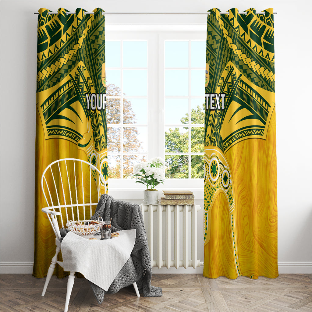 Custom Australia Matildas Window Curtain Polynesian Mix Gold Marble