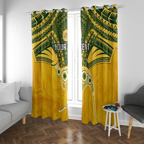 Custom Australia Matildas Window Curtain Polynesian Mix Gold Marble