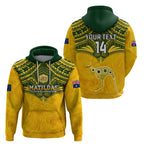 Custom Australia Matildas Zip Hoodie Polynesian Mix Gold Marble