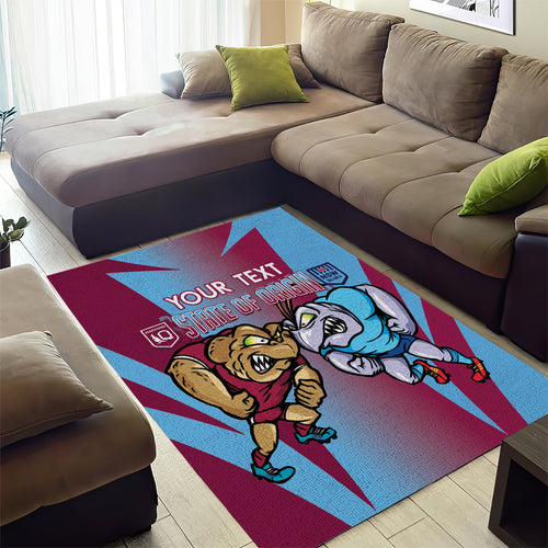 Custom NSW Blues And QLD Maroons Rugby Area Rug 2024 Cockroaches Cane toads Together