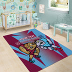 Custom NSW Blues And QLD Maroons Rugby Area Rug 2024 Cockroaches Cane toads Together