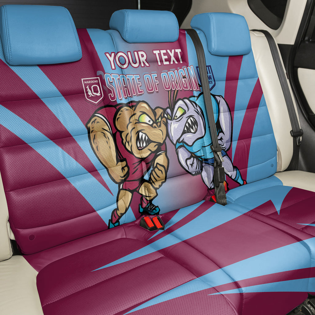 Custom NSW Blues And QLD Maroons Rugby Back Car Seat Cover 2024 Cockroaches Cane toads Together