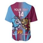 Custom NSW Blues And QLD Maroons Rugby Baseball Jersey 2024 Cockroaches Cane toads Together