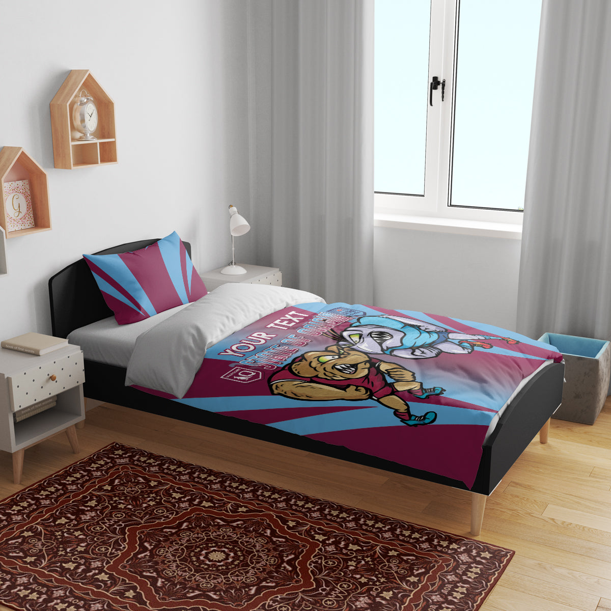 Custom NSW Blues And QLD Maroons Rugby Bedding Set 2024 Cockroaches Cane toads Together