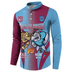 Custom NSW Blues And QLD Maroons Rugby Button Sweatshirt 2024 Cockroaches Cane toads Together