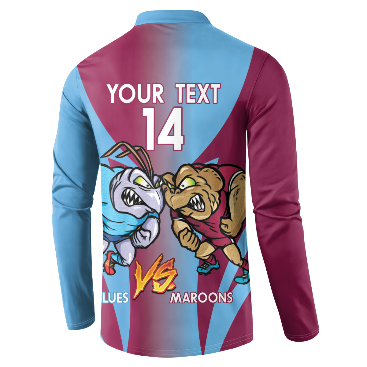 Custom NSW Blues And QLD Maroons Rugby Button Sweatshirt 2024 Cockroaches Cane toads Together