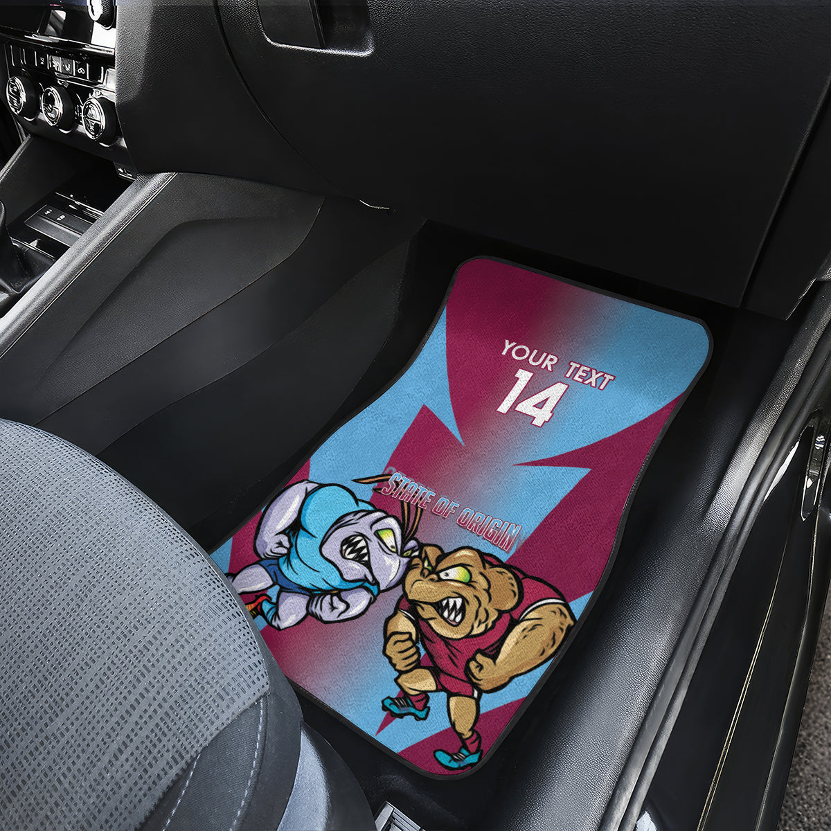 Custom NSW Blues And QLD Maroons Rugby Car Mats 2024 Cockroaches Cane toads Together