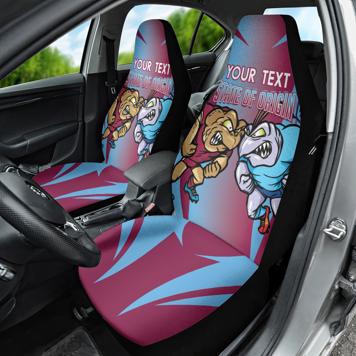 Custom NSW Blues And QLD Maroons Rugby Car Seat Cover 2024 Cockroaches Cane toads Together