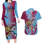 Custom NSW Blues And QLD Maroons Rugby Couples Matching Long Sleeve Bodycon Dress and Hawaiian Shirt 2024 Cockroaches Cane toads Together