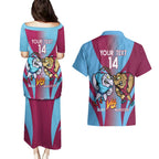 Custom NSW Blues And QLD Maroons Rugby Couples Matching Puletasi and Hawaiian Shirt 2024 Cockroaches Cane toads Together
