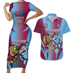 Custom NSW Blues And QLD Maroons Rugby Couples Matching Short Sleeve Bodycon Dress and Hawaiian Shirt 2024 Cockroaches Cane toads Together