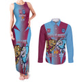 Custom NSW Blues And QLD Maroons Rugby Couples Matching Tank Maxi Dress and Long Sleeve Button Shirt 2024 Cockroaches Cane toads Together