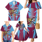 Custom NSW Blues And QLD Maroons Rugby Family Matching Mermaid Dress and Hawaiian Shirt 2024 Cockroaches Cane toads Together
