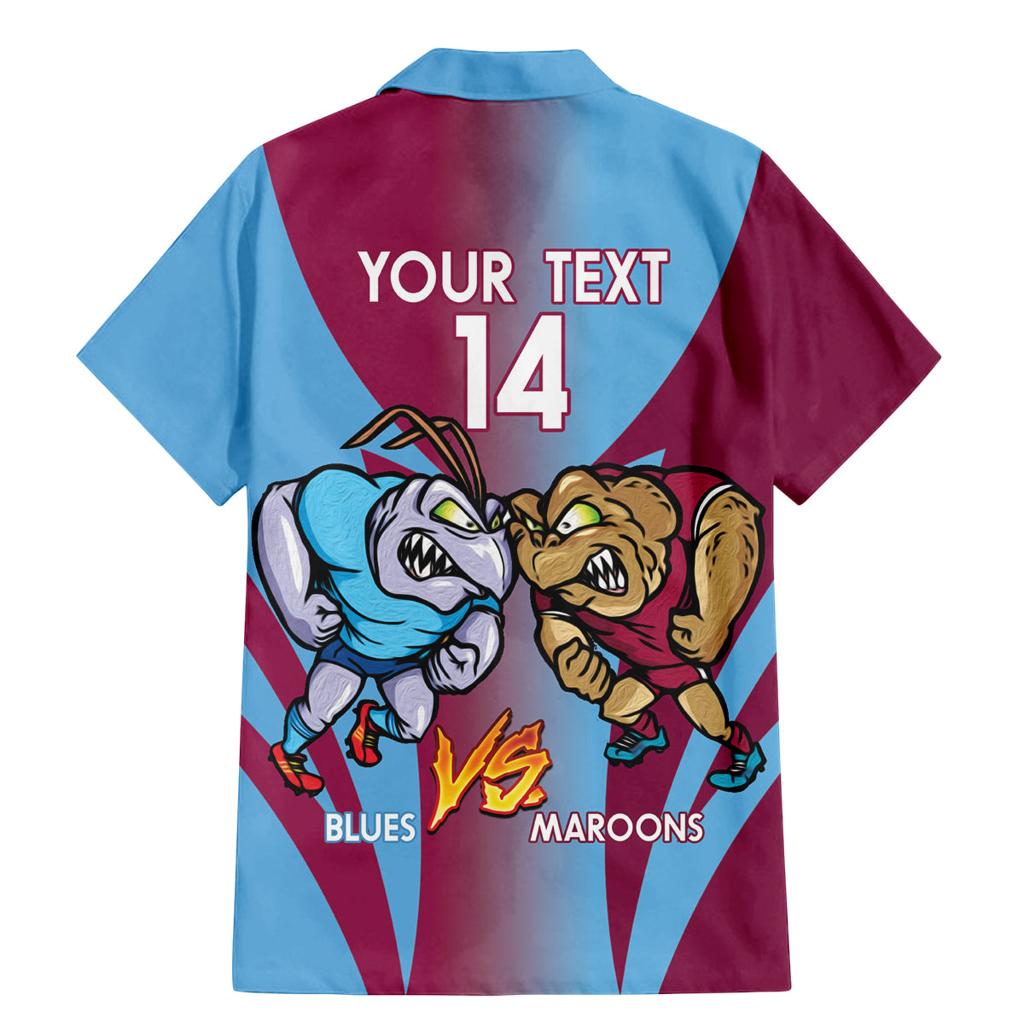 Custom NSW Blues And QLD Maroons Rugby Family Matching Mermaid Dress and Hawaiian Shirt 2024 Cockroaches Cane toads Together