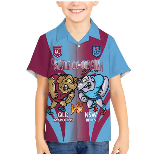 Custom NSW Blues And QLD Maroons Rugby Family Matching Mermaid Dress and Hawaiian Shirt 2024 Cockroaches Cane toads Together