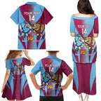 Custom NSW Blues And QLD Maroons Rugby Family Matching Puletasi and Hawaiian Shirt 2024 Cockroaches Cane toads Together