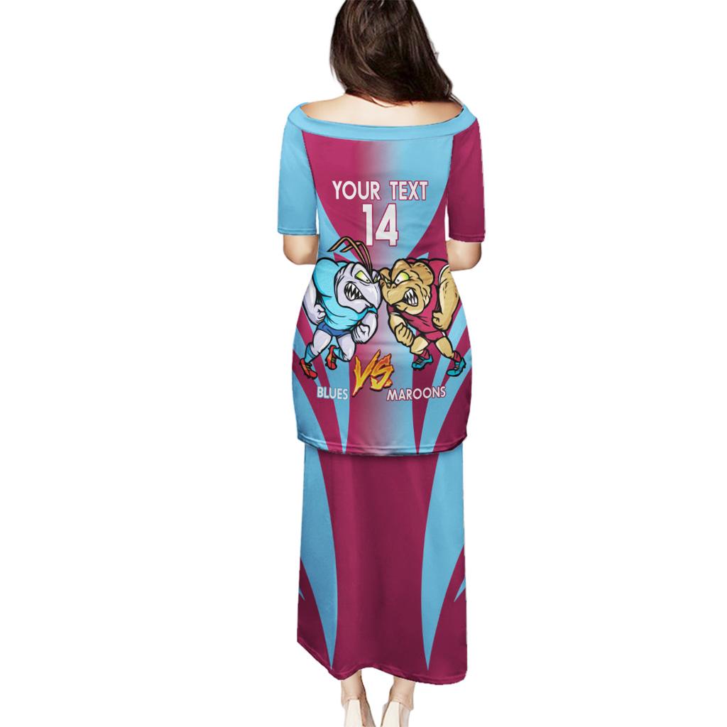 Custom NSW Blues And QLD Maroons Rugby Family Matching Puletasi and Hawaiian Shirt 2024 Cockroaches Cane toads Together