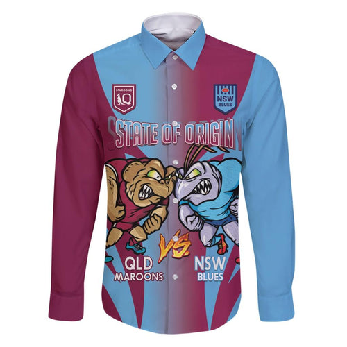 Custom NSW Blues And QLD Maroons Rugby Family Matching Short Sleeve Bodycon Dress and Hawaiian Shirt 2024 Cockroaches Cane toads Together