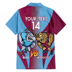 Custom NSW Blues And QLD Maroons Rugby Family Matching Summer Maxi Dress and Hawaiian Shirt 2024 Cockroaches Cane toads Together