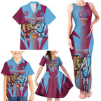 Custom NSW Blues And QLD Maroons Rugby Family Matching Tank Maxi Dress and Hawaiian Shirt 2024 Cockroaches Cane toads Together