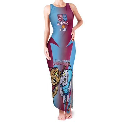 Custom NSW Blues And QLD Maroons Rugby Family Matching Tank Maxi Dress and Hawaiian Shirt 2024 Cockroaches Cane toads Together