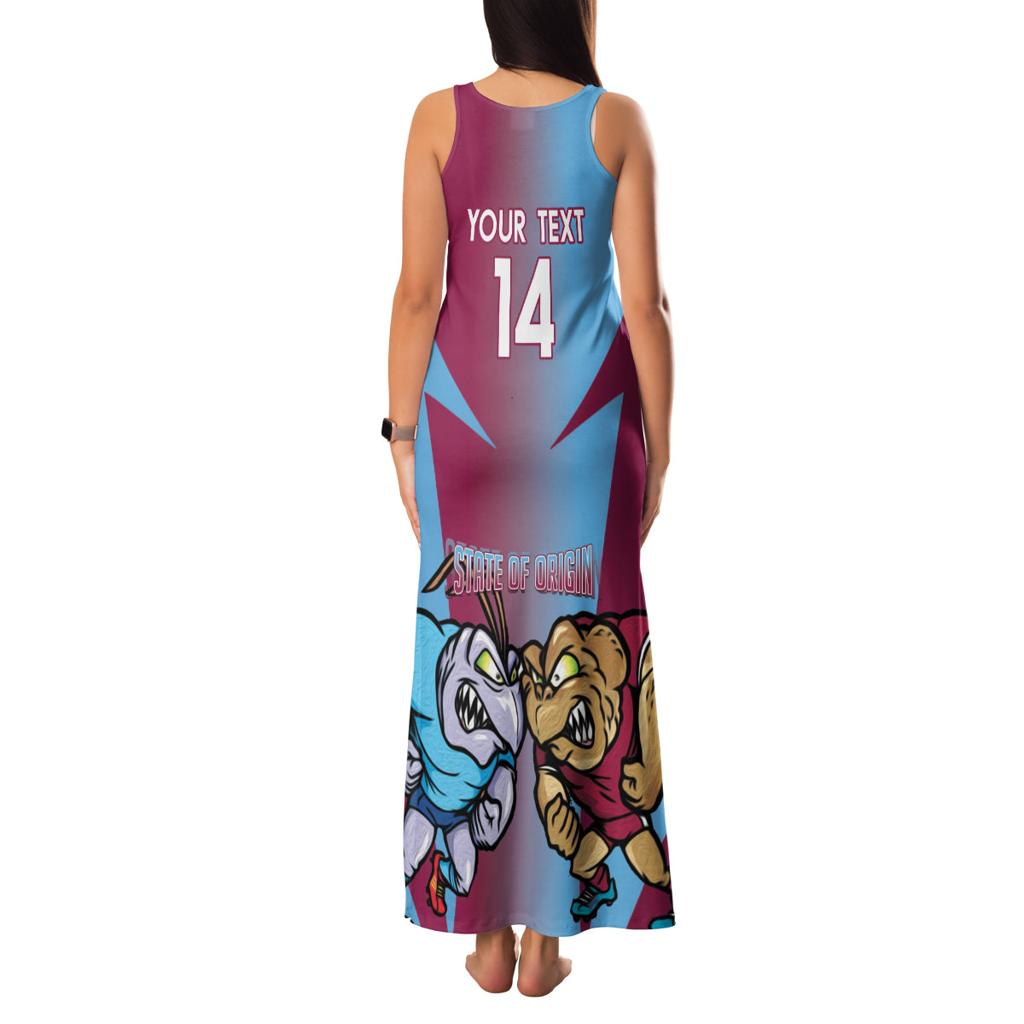 Custom NSW Blues And QLD Maroons Rugby Family Matching Tank Maxi Dress and Hawaiian Shirt 2024 Cockroaches Cane toads Together