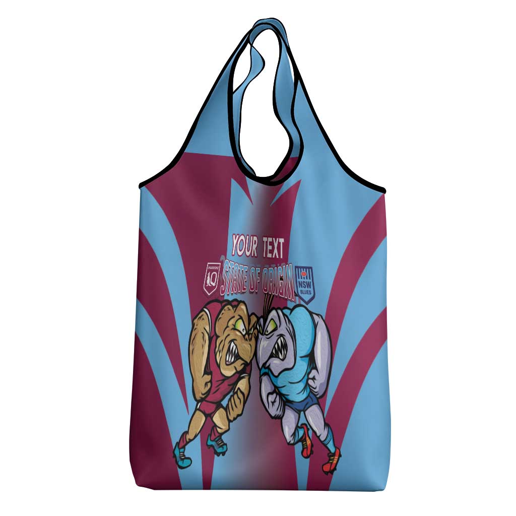 Custom NSW Blues And QLD Maroons Rugby Grocery Bag Cockroaches Cane toads Together