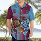 Custom NSW Blues And QLD Maroons Rugby Hawaiian Shirt 2024 Cockroaches Cane toads Together