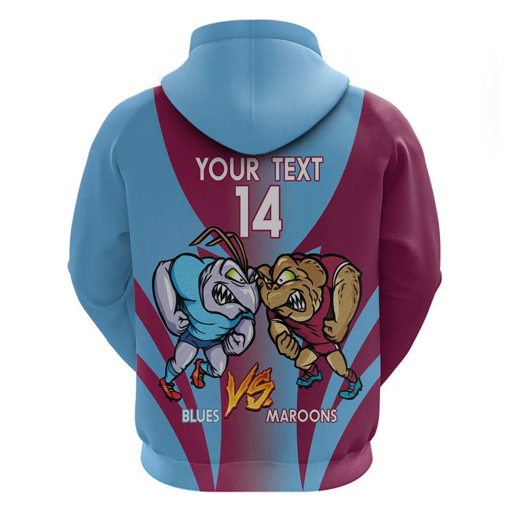 Custom NSW Blues And QLD Maroons Rugby Hoodie 2024 Cockroaches Cane toads Together
