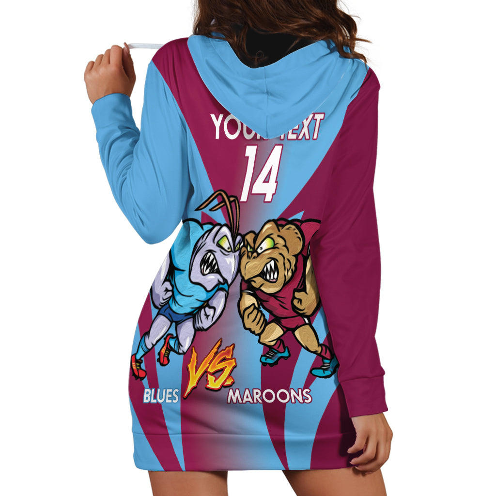 Custom NSW Blues And QLD Maroons Rugby Hoodie Dress 2024 Cockroaches Cane toads Together