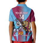 Custom NSW Blues And QLD Maroons Rugby Kid Polo Shirt 2024 Cockroaches Cane toads Together