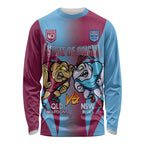 Custom NSW Blues And QLD Maroons Rugby Long Sleeve Shirt 2024 Cockroaches Cane toads Together