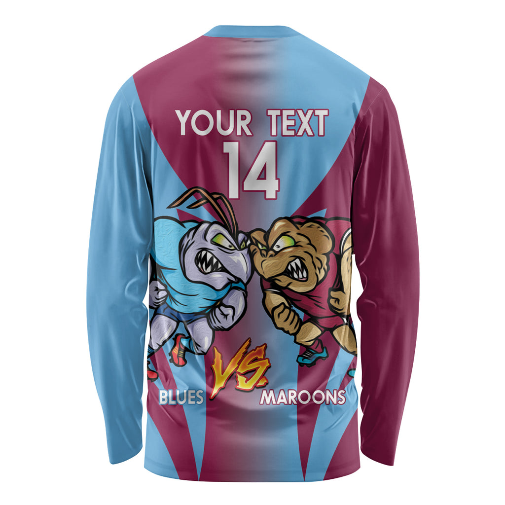 Custom NSW Blues And QLD Maroons Rugby Long Sleeve Shirt 2024 Cockroaches Cane toads Together