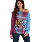 Custom NSW Blues And QLD Maroons Rugby Off Shoulder Sweater 2024 Cockroaches Cane toads Together