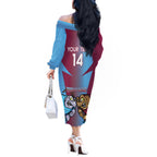 Custom NSW Blues And QLD Maroons Rugby Off The Shoulder Long Sleeve Dress 2024 Cockroaches Cane toads Together