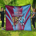 Custom NSW Blues And QLD Maroons Rugby Quilt 2024 Cockroaches Cane toads Together