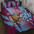 Custom NSW Blues And QLD Maroons Rugby Quilt Bed Set 2024 Cockroaches Cane toads Together