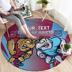 Custom NSW Blues And QLD Maroons Rugby Round Carpet 2024 Cockroaches Cane toads Together