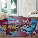 Custom NSW Blues And QLD Maroons Rugby Round Carpet 2024 Cockroaches Cane toads Together