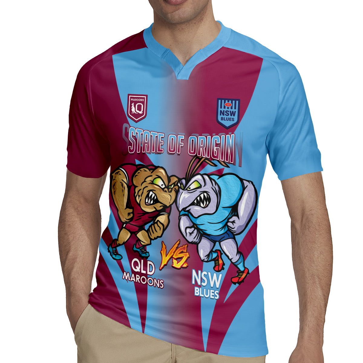 Custom NSW Blues And QLD Maroons Rugby Rugby Jersey 2024 Cockroaches Cane toads Together