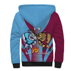 Custom NSW Blues And QLD Maroons Rugby Sherpa Hoodie 2024 Cockroaches Cane toads Together