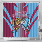 Custom NSW Blues And QLD Maroons Rugby Shower Curtain 2024 Cockroaches Cane toads Together