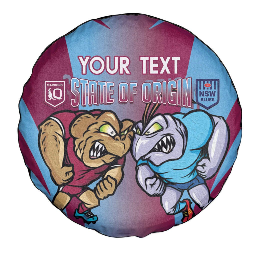 Custom NSW Blues And QLD Maroons Rugby Spare Tire Cover 2024 Cockroaches Cane toads Together