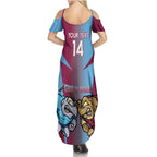 Custom NSW Blues And QLD Maroons Rugby Summer Maxi Dress 2024 Cockroaches Cane toads Together