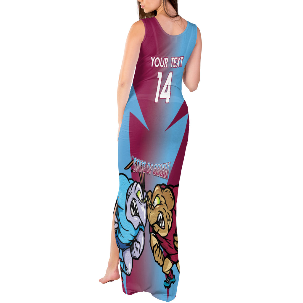 Custom NSW Blues And QLD Maroons Rugby Tank Maxi Dress 2024 Cockroaches Cane toads Together
