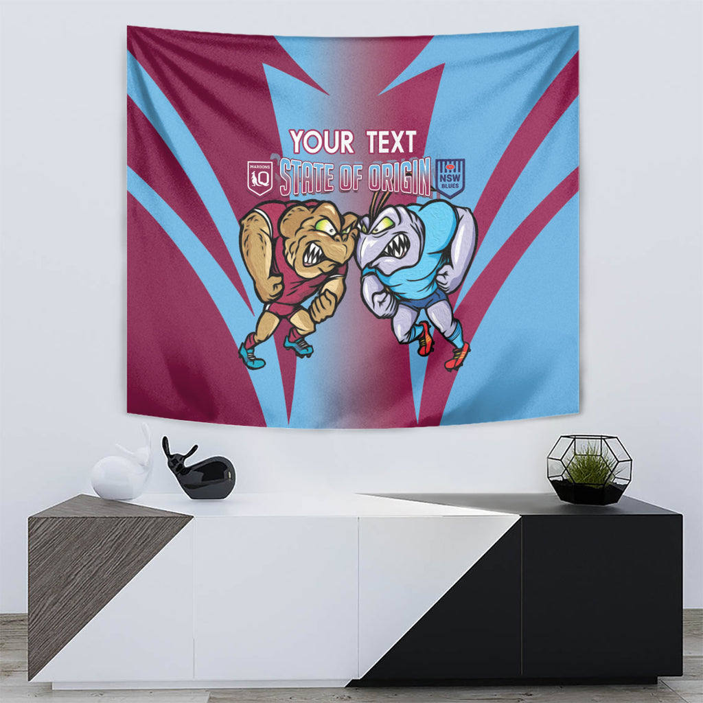 Custom NSW Blues And QLD Maroons Rugby Tapestry 2024 Cockroaches Cane toads Together