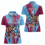 Custom NSW Blues And QLD Maroons Rugby Women Polo Shirt 2024 Cockroaches Cane toads Together