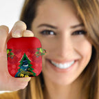 New Zealand Christmas In July AirPods Case Kowhai Tui Bird With Pohutukawa - Red - Aussie Hoodie