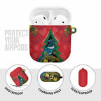 New Zealand Christmas In July AirPods Case Kowhai Tui Bird With Pohutukawa - Red - Aussie Hoodie